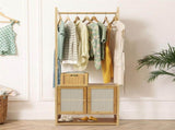 High Strength Bamboo Clothing Rack Closet Organizer Storage Cabinet & Shoe Shelf V767-JJ-ZY1113