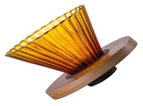 1Set Coffee Funnel with Wood and Glass for Household Pour-Over Brewing V1369-AZ3-W-09054