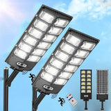 2-Pack 80000LM Black Solar Street Light with 504 LEDs and Remote Control V178-59192