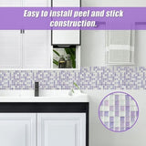 Tiles 3D Peel and Stick Wall Tile Crystal Mosaic 10 Sheets V63-837101