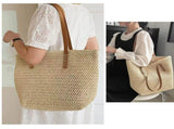 Straw Beach Bag Large Straw Tote Bag Totes Handbag Shoulder Bag Summer Handbags Straw Purse 1pcs V1192-AZ-W-10496