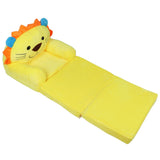 Kids Sofa Yellow Cartoon Animal Style Foldable Wide Handle Soft Breathable Toddler Chair for Reading V1294-YM0901-3116230007111