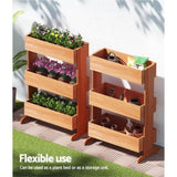 Green Fingers Garden Bed Elevated 69x39x106cm Wooden Planter Box Container Herb GARDEN-WOOD-3T-65