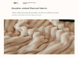 200*230cm Light tan Solid Colour Flannel Throw Blanket - Thick Double-Sided Fleece with Ribbed V888-ELOSUNG50715