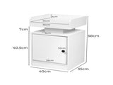 Levede Bedside Table USB Charger Outlet RGB White NI1049-WH