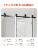 Bi-Folding Sliding Barn Door Hardware Track Kit, 52" Top Mount Track Kit, Slide Smoothly & Quietly, V952-ZDSMDGDGSM2D9NVH3001V0