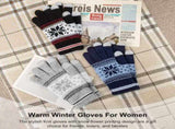 3 Pairs Touch Screen Gloves with Snow Flower Pattern, Warm Knit Winter Gloves Christmas Gifts V1189-LWWAL-20260325-00026