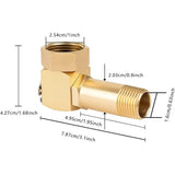 Garden Hose Reel Swivel Connector 3/4 inch GHT to 1/2 inch NPT, Brass Replacement Part Swivel for V1192-AZ-W-22197