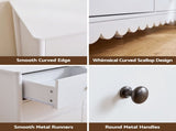 Artiss 6 Chest of Drawers Dresser Lowboy Curved Edge Scalloped White Bedroom FUR-S-CDR03-6D-WH-AB