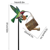 Solar Powered Garden Lights with Bird and Flower Design, Waterproof Outdoor Patio Decor, Automatic V1366-AZ2-W-14741