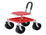 Gardeon Garden Cart Seat Rolling Stool 360 Swivel Height Adjustable Heavy Duty Red GCT-4W-RD