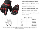 Breathable Mesh Motorcycle Gloves Touchscreen with TPR Palm Pad Hard Knuckle-Red-Large V1164-325744
