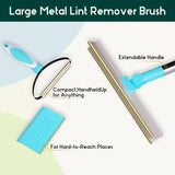 Pet Hair Removal Tool Set -Multi-Purpose Sweeper with Scraper and Handheld Fur Remover Blue V888-ELOSUNG10439