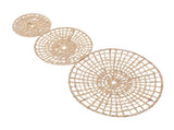 Wall Basket Decor 50cm 35cm 25cm Diameter 3D Design Handmade Round Rattan Woven Wall Ornament for V1294-YM0901-3115250019311