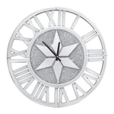 Sparkle Twinkle Crystal Diamond Wall Clock Silver Mirror Wall Decor Big Clocks V767-JJ-XM967