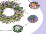 24 Inch Spring and Everyday Greenery Wild Wreath for Front Door, Mixed Green Leaves and V1258-DP02-C-2650
