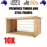 10x Wire Beehive Frame Assembled Wood Steel Unwaxed Deep Hive Frames Beekeeping V201-W12466618