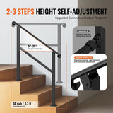 VEVOR Handrails for Outdoor Steps, 2-3 Step Stair Hand Rail & Indoor Railing Kit, Railings for V952-KDJSLZFSHSZW9HILGV0