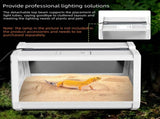White Desktop Reptile Terrarium Enclosure 35X25.5X22cm with Double Door Opening and Ventilation for V888-ELOSUNG54975-2