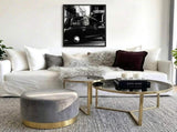 Interior Ave - Monaco Round Ottoman - Ocean V355-IA-OTT-MNC-OCN