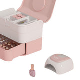 Cosmetic Storage Box 2 Layers Drawer Large Capacity Portable Makeup Storage Box with Handle for Nail V1294-YM0626-3117220310311