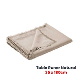 Vintage Design Homewares Gypsy Natural Washed Linen Cotton Table Runner 35 x 180cm V442-HIN-TABLER-GYPSYLINENCOTTON-NATURAL-RE