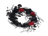 Halloween Wreath Dead Black ABS Artificial Branches Design with Red Flower Door Wreath Garland for V1294-YM0717-3115220080811