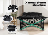 Artiss Folding Bed With Mattress Heavy Duty Black 185CM FOLD-71-MAT-BK
