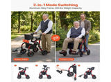 2-in-1 Rollator Walker & Transport Chair for Seniors, Foldable Rolling Walker Wheelchair, V952-EHYZXQHSLHJ1ZK7KY001V0