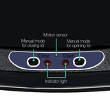 Devanti 58L Motion Sensor Bin Rubbish Automatic Black SB-58L-S06-BK