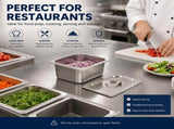 Commercial Stainless Steel GN 2/3 150mm Deep Gastronorm Bain Marie Buffet Steam Table Food Pan with V324-2-3GNPAN-15CM-WLID