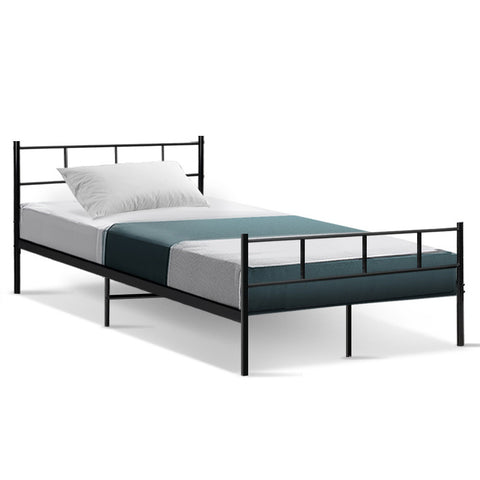 Artiss Bed Frame King Single Metal Bed Frames SOL MBED-C-SOL-KS-BK