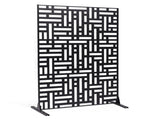 Metal Privacy Screen, 120 x 193cm, Outdoor Privacy Screens 3-Panel, Freestanding Outdoor Divider V952-DLSHWYSPMJS7CV2AZV0