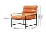 Levede Metal Framed Lounge Chair Velvet in Orange CH1149-BR