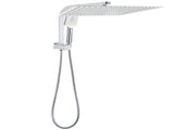 WELS Square Twin Shower Head Chrome 16" Large 3 Mode Handheld Diverter Wall Arm Set V1233-A702ROHS002M4CKSS116