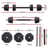 Everfit 40kg Adjustable Dumbbell Barbell Set Weight Plates Home Workout FIT-M-DBS-40KG-AB