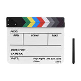 Camera Dry Erase Acrylic Director Film Clapboard Movie TV Cut Action Scene Clapper Board Slate With V1369-AZ3-W-15972