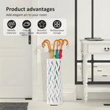 Metal Umbrella Stand in Black - Hollowed Design, 15x15x42cm, Holds 4-6 Long Umbrellas V178-59214