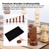 Social Hike Wooden Chess & Checkers 2 in 1 Magnetic Travel Foldable Board Game V238-SUPDZ-41113523159120