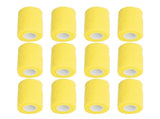 12Pcs Bandage Wrap Natural Latex Elastic Self Adhesive Wrap for Cows Dogs Horses 10cm Yellow V1294-YM0523-3111220104712