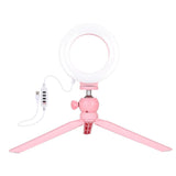 12Cm Led Ring Light With Usb 3 Modes Dimmable Cold Shoe Tripod Ball Head - Pink V562-F1903TKP