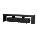 Artiss TV Cabinet Entertainment Unit Stand RGB LED Gloss Furniture 200cm Black FURNI-L-LED-GS-TV200-BK-AB