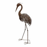 Rust Crane Bird 'Looking Down' Statue 102cm V637-71660CRN