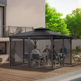 Gazebo Netting Replacement, Fit Most 12 x 12 x 7.5 FT Gazebo Curtain, Outdoor Garden Net, 4-Panel V952-LTWZDL12FT12G6AC0V0