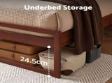 Artiss Bed Frame Double Size Wooden Walnut WITTON WBED-WITTON-D-WAL-AB