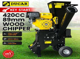 Ducar 601C 15HP Wood Chipper Key Start Shredder Mulcher Grinder Yellow Black WCP-601C-YLBK