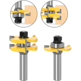 8mm Shank T-Slot Milling Cutter Set, 2Pcs 3-Flute Woodworking Tools V1188-CE-Y721-02854