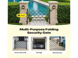 Single Folding Security Gate, Lockable Scissor Gate with 360 degree Swivel Casters, Outdoor V952-GZDZDAQM5157HX49X001V0