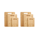 6pcs Bamboo Wood Chopping Board 3-Set Cheese Cutting & Serving Light Wood Tone V915-KC0010X2