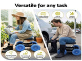 Gardeon Garden Cart Seat with Wheels, Rolling Work Stool with Tool Storage Tray, 440lbs GCT-SEAT-200KG-BL